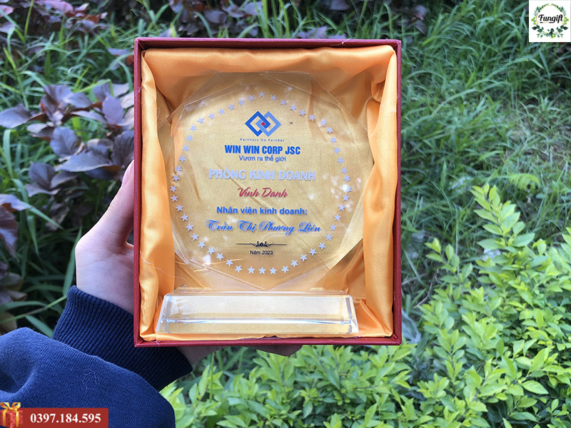Cung cấp cúp vinh danh in logo theo yêu cầu