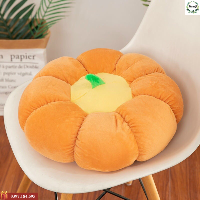 Đệm ngồi bệt trái bí màu cam