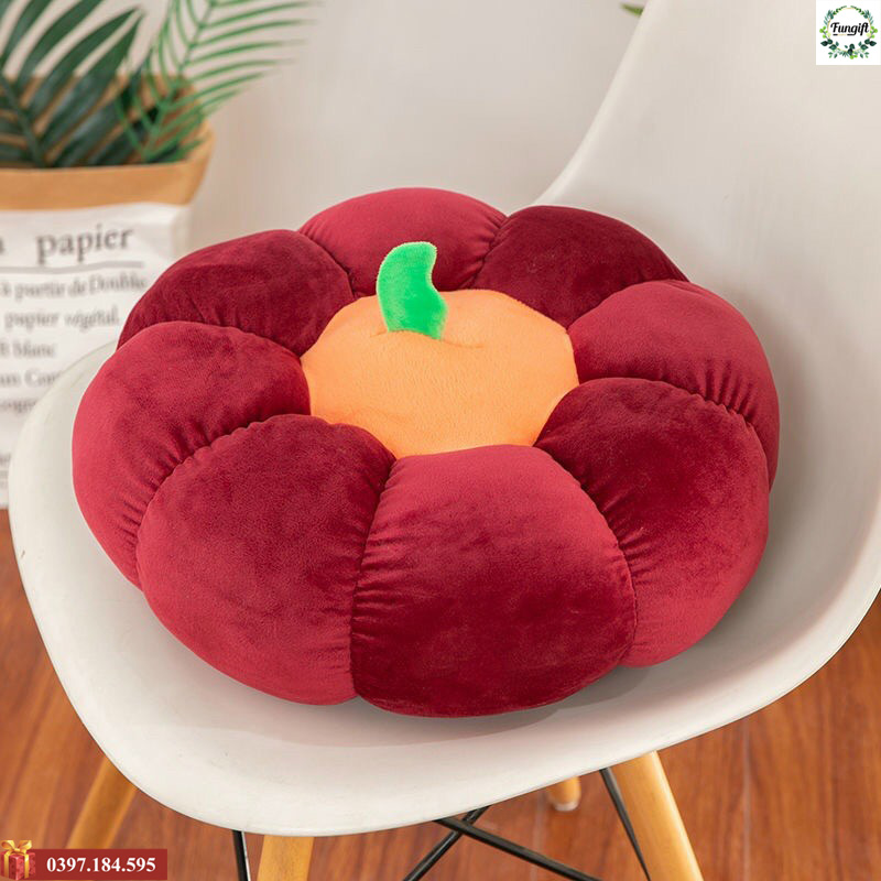 Đệm ngồi bệt trái bí màu đỏ