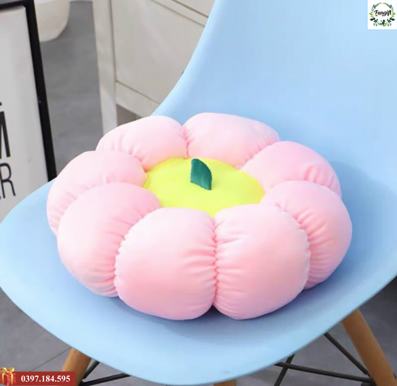 đệm ngồi bệt trái bí màu hồng