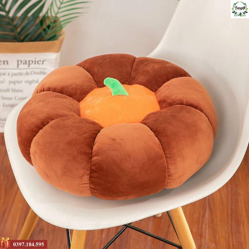 đệm ngồi bệt trái bí màu nâu