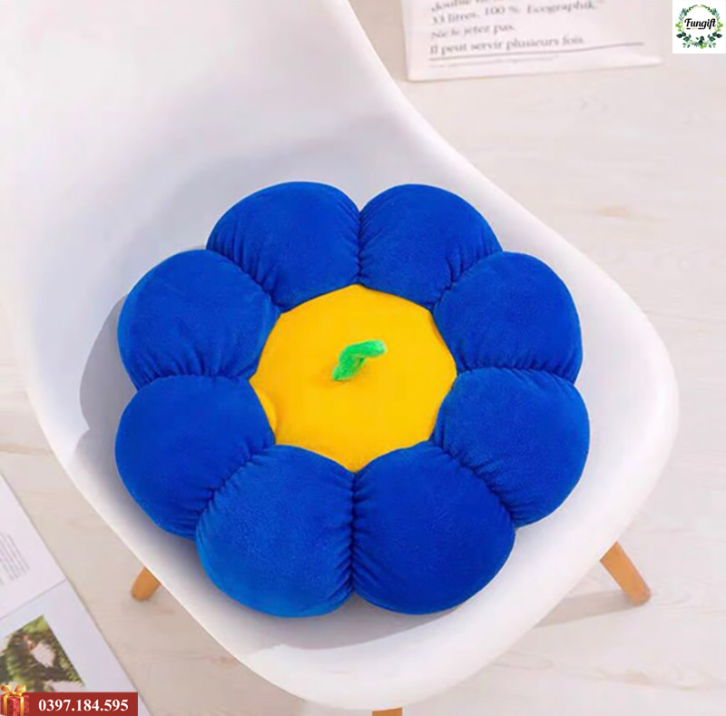 Đệm ngồi trái bí màu xanh