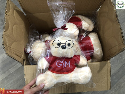 Gấu bông in logo công ty đẹp