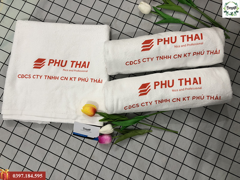 Khăn tắm quà tặng in logo giá rẻ Hà Nội