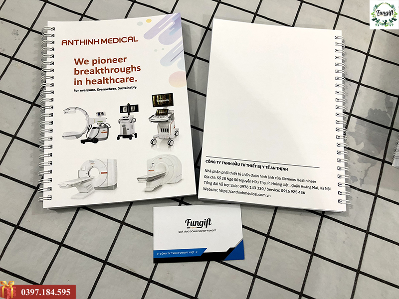 Sổ note lò xo in logo
