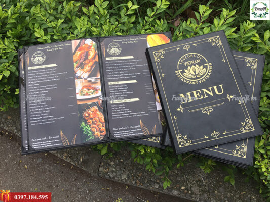 Quyển menu bìa da A4