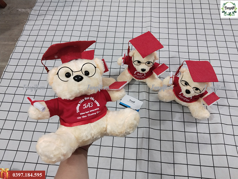 Gấu bông kèm phụ kiện in tên