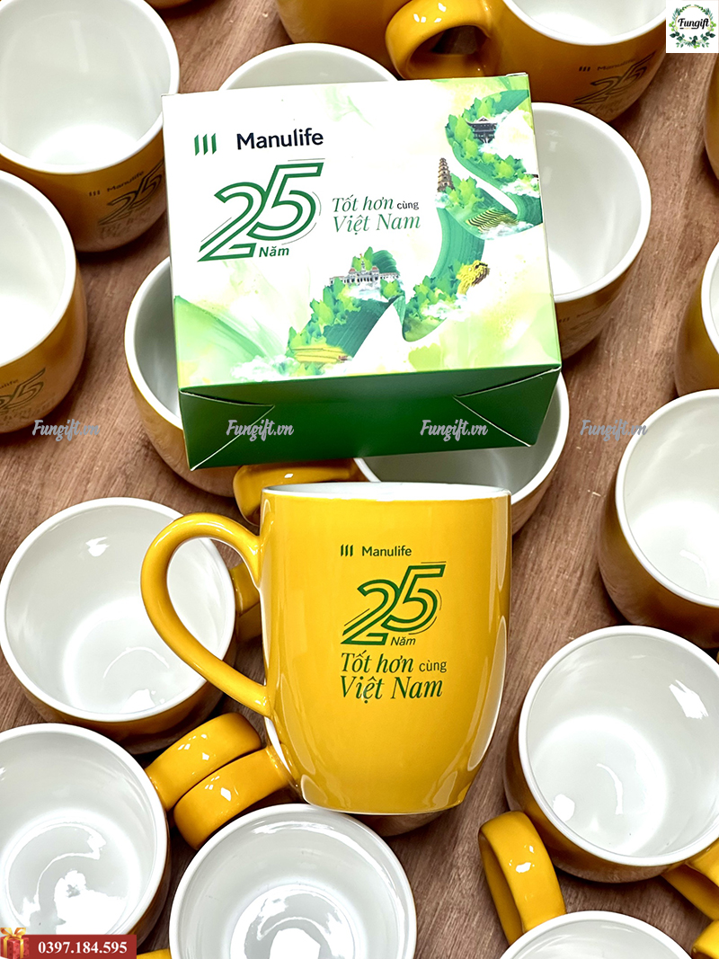 Cốc sứ in logo thương hiệu