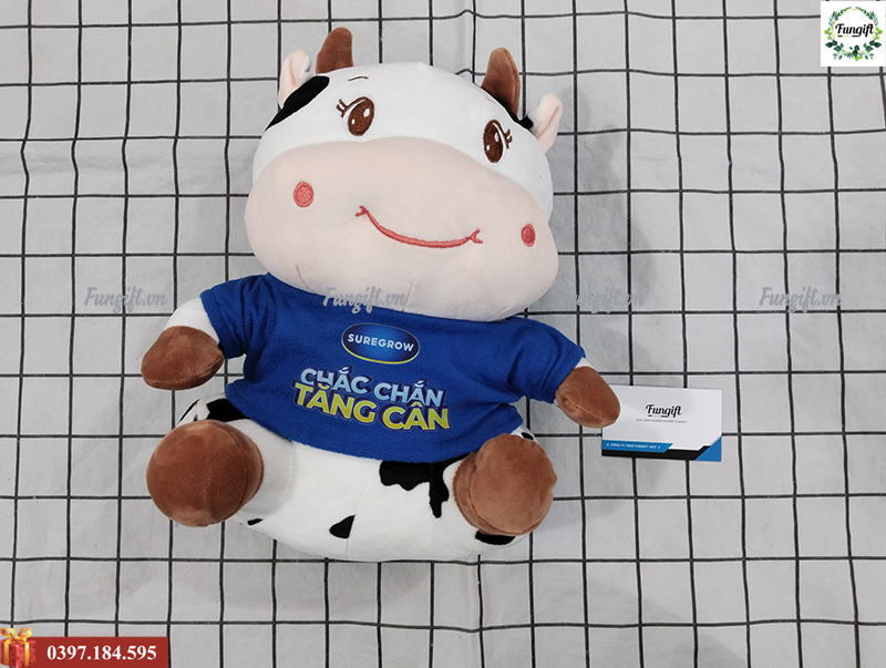 Gấu bò sữa in logo quà tặng