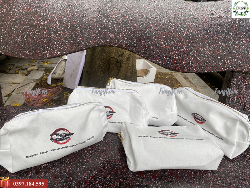 Túi đựng viết vải canvas in logo