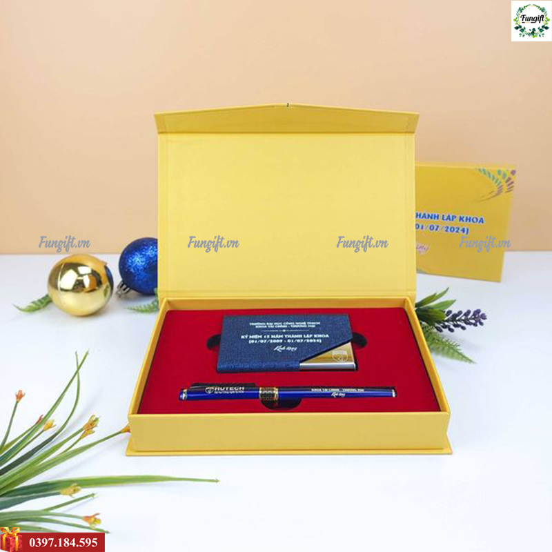 Bộ giftset quà tặng văn phòng in logo giá rẻ