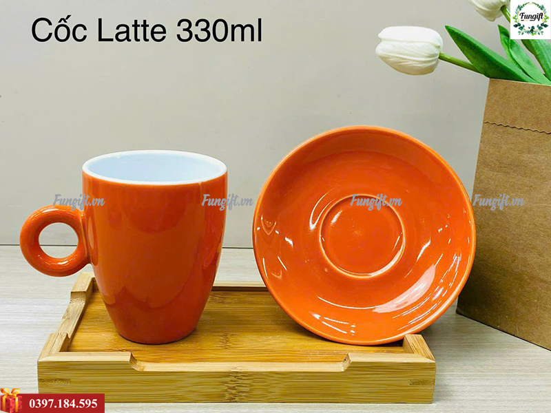 Ly sứ latte quai tròn
