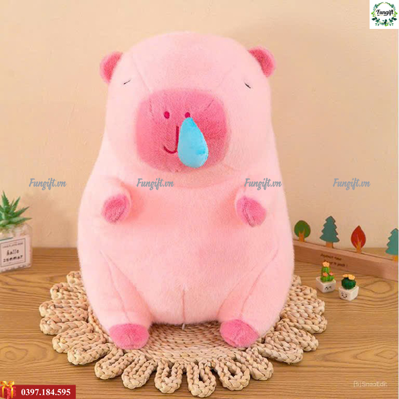 Gấu capybara hồng sổ mũi dễ thương