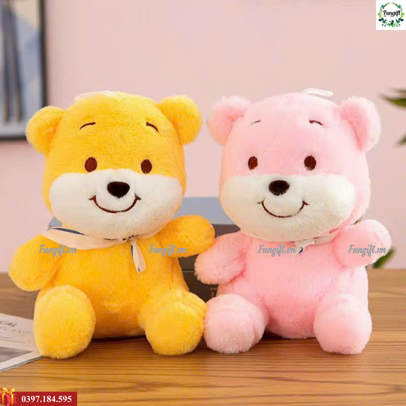 Gấu pooh nhiều màu sắc in logo