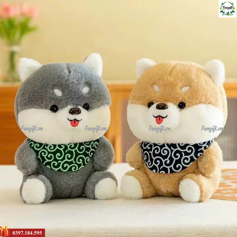 Gấu shiba nhồi bông in tên