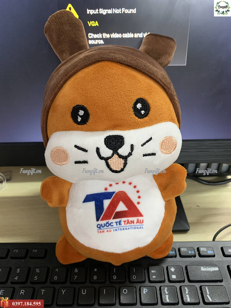 Sóc chuột thêu logo trung tâm