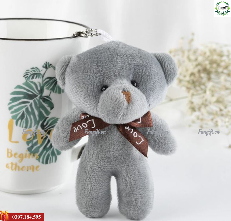 Cơ sở in gấu bông móc khóa 12cm