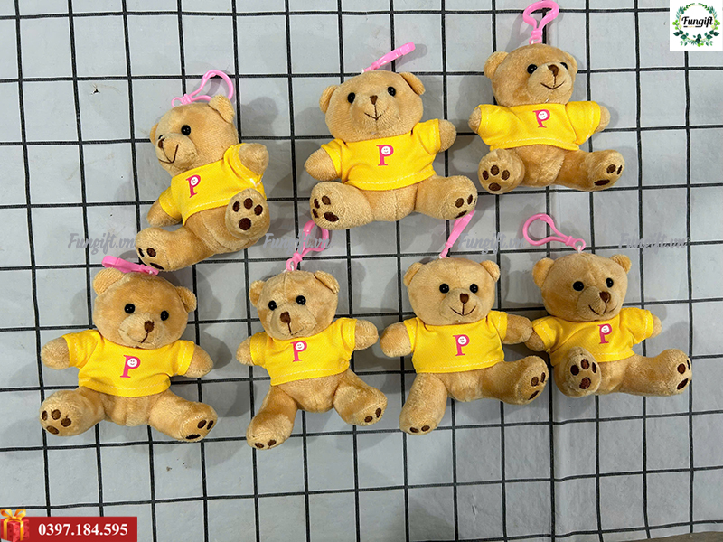 Móc khóa gấu bông in logo