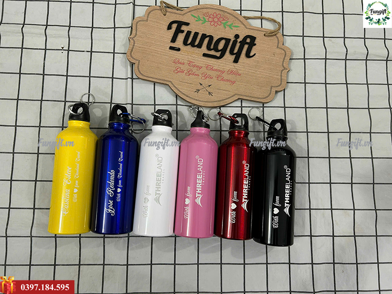 Quà tặng bình nhôm khắc tên