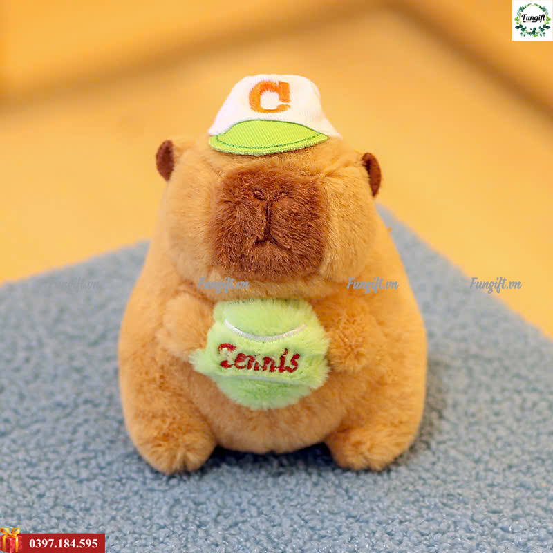 Gấu bông capybara tennis