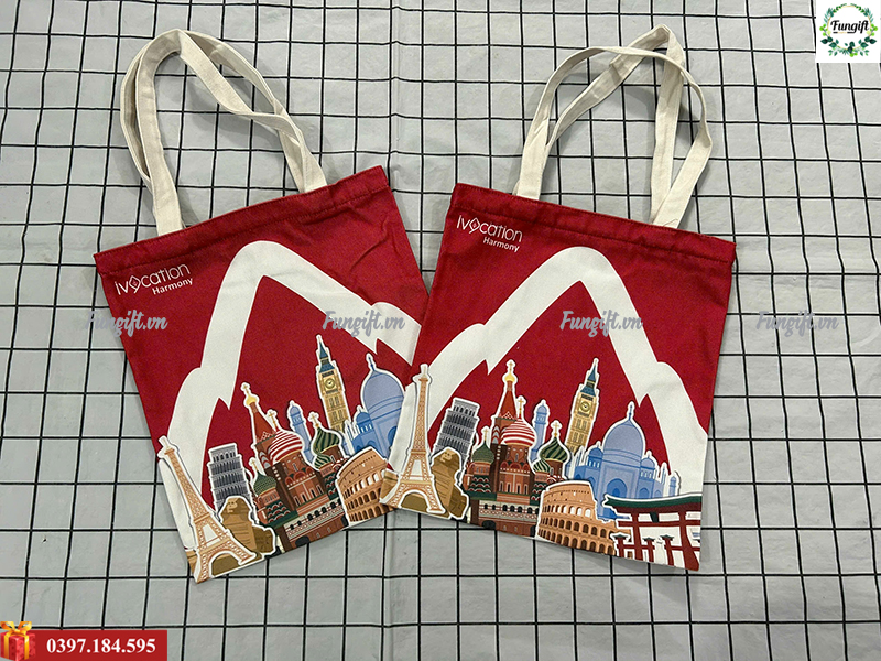 Sản xuất túi vải canvas in logo thương hiệu theo yêu cầu