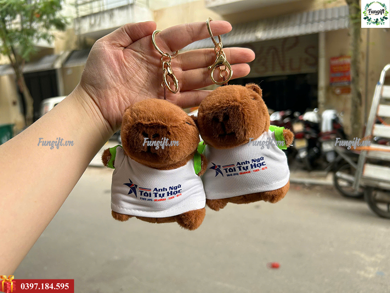 Gấu bông capybara móc khóa
