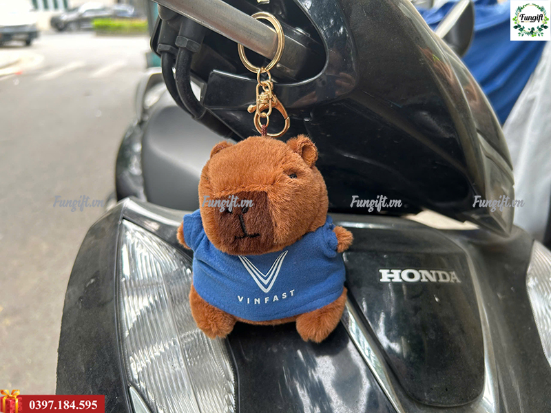 Móc khóa capybara in logo quảng cáo