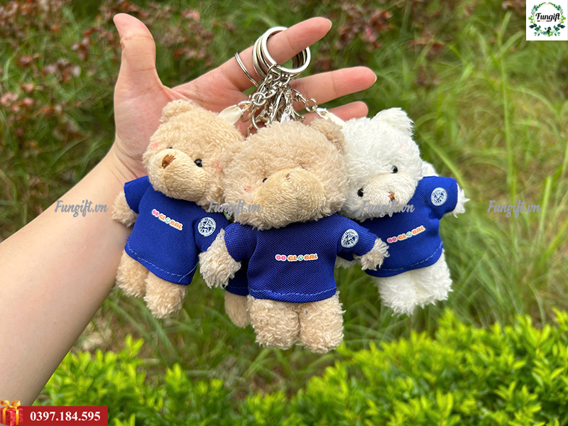 Sản xuất gấu móc khóa in tên