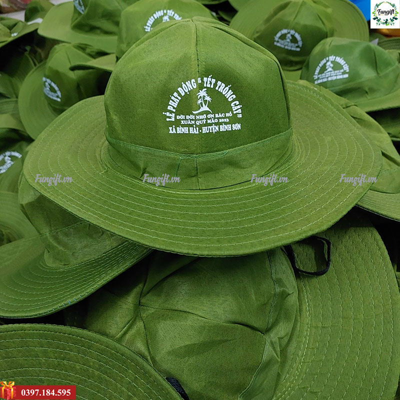 Nón tai bèo in logo làm đồng phục