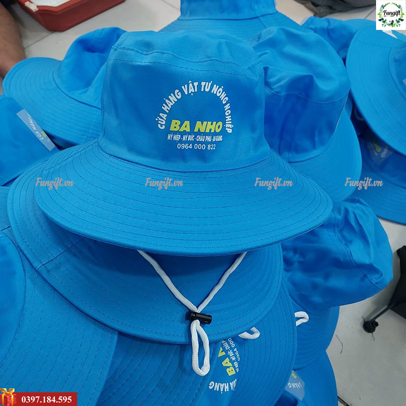 Nón tai bèo tặng nông dân in logo
