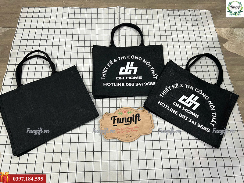 Sản xuất túi vải giả đay in logo