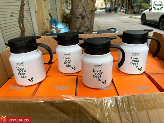 Bình lọc trà inox 1000ml in logo theo yêu cầu