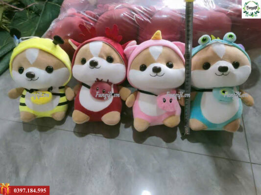 Gấu bông mini chó shiba cosplay siêu dễ thương