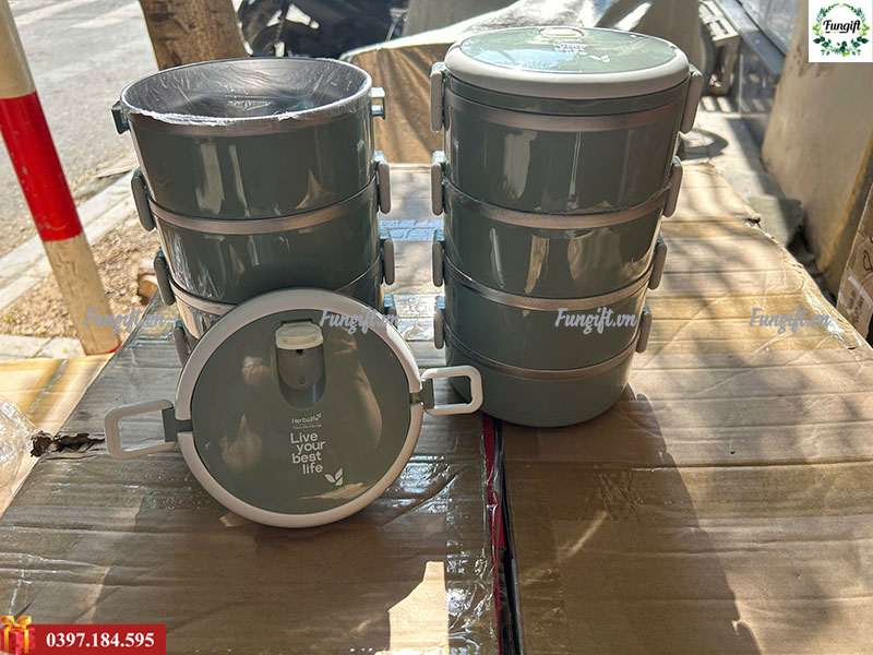Hộp đựng cơm văn phòng in logo theo yêu cầu