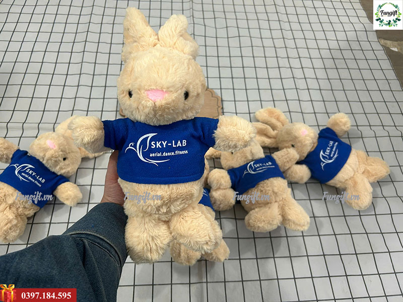 Mẫu thỏ nhồi bông in tên