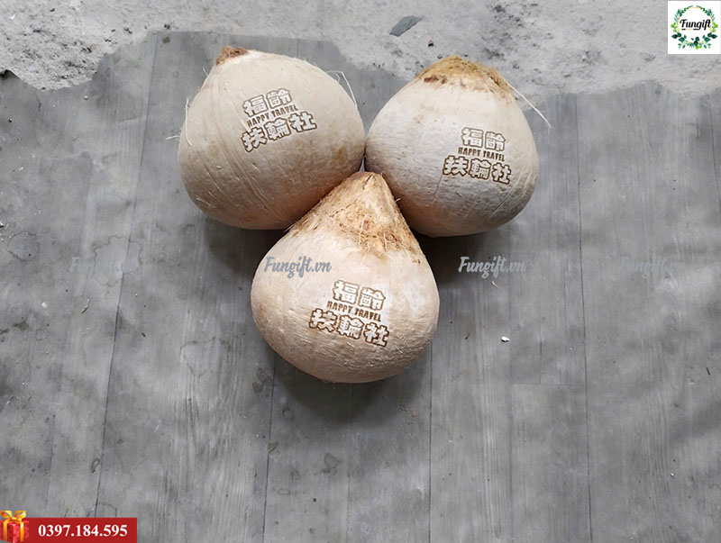 Dừa trọc khắc chữ