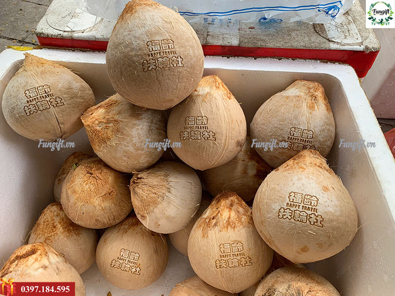 Khắc laser dừa tết