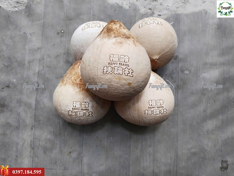 Khắc laser lên quả dừa siêu tốc giá rẻ