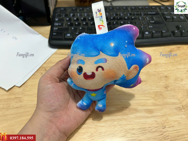 In gấu bông móc khóa