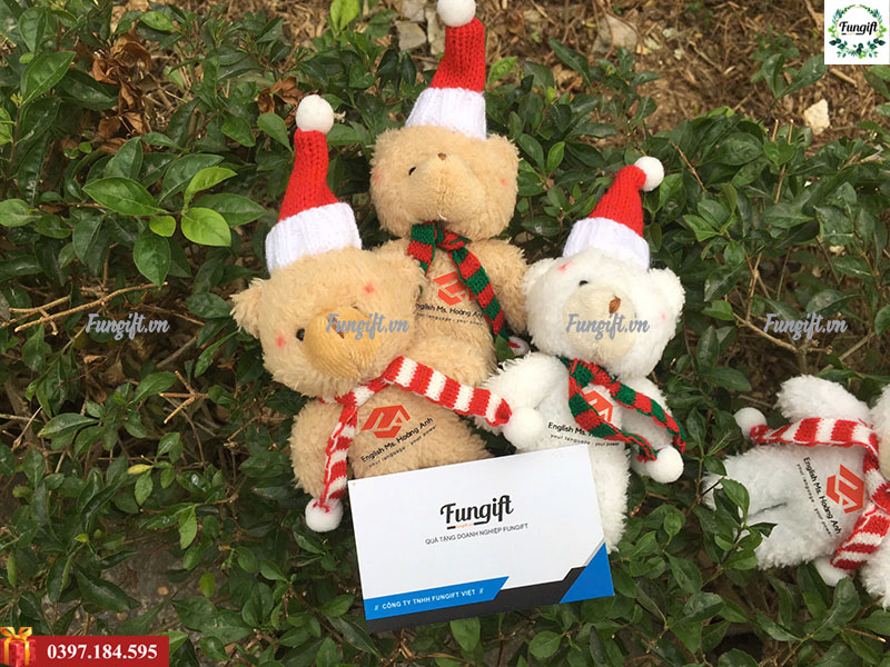 Phụ kiện móc khóa gấu bông noel