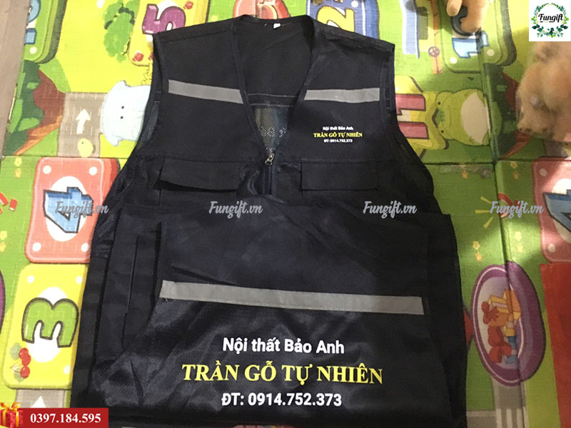 Áo gile bảo hộ lưới in logo