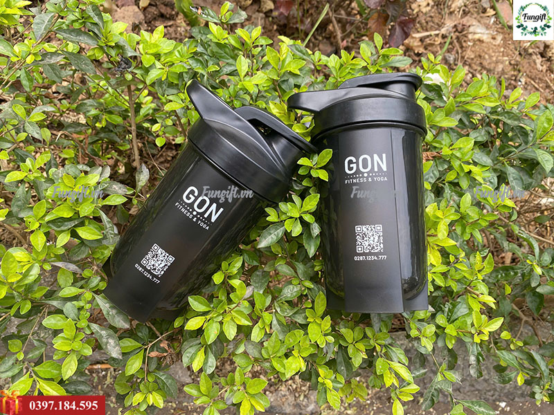 Bình lắc tập gym thể dục in logo