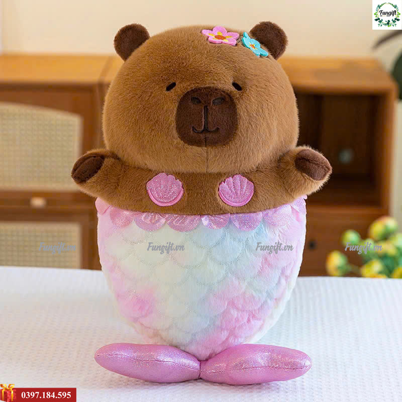 Gấu bông capybara tiên cá
