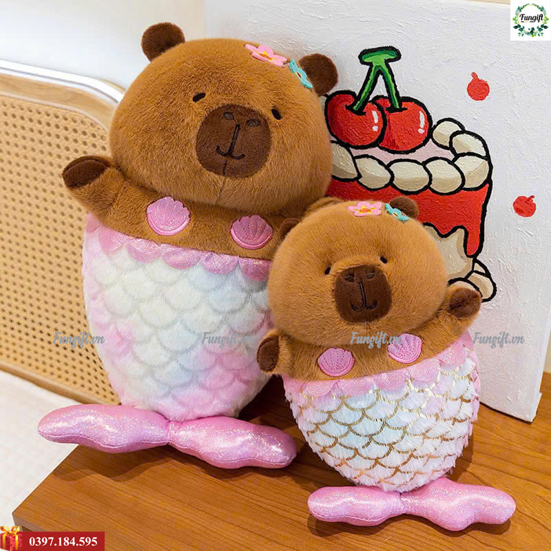 Nàng tiên cá gấu bông capybara