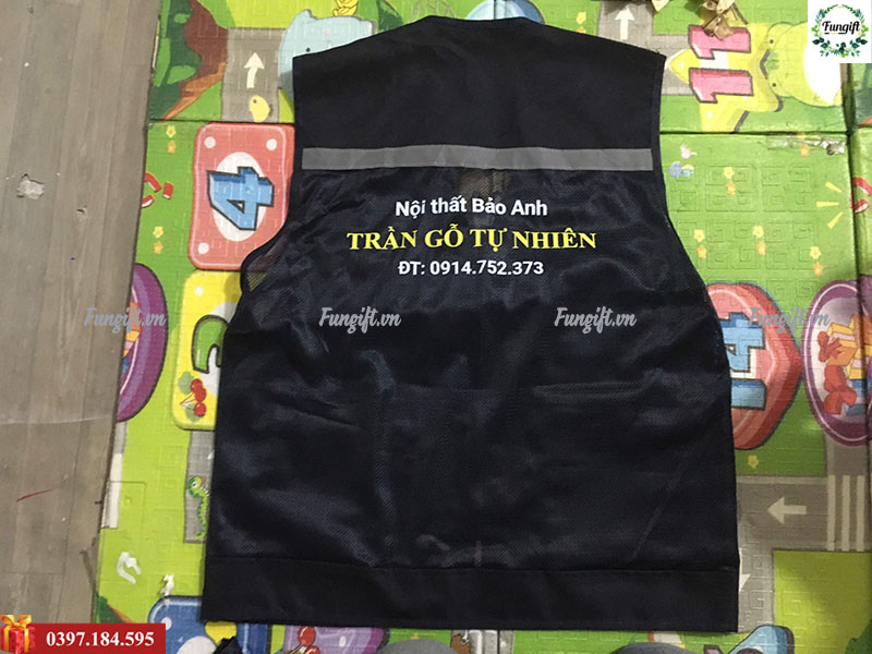 Nhận may in logo đồng phục lao động áo gile phản quang giá rẻ