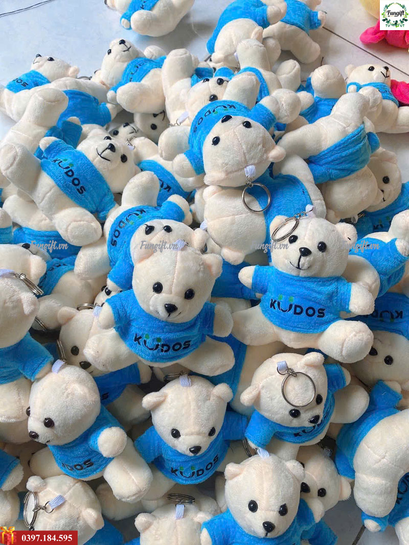 Gấu móc khóa teddy sản xuất theo yêu cầu
