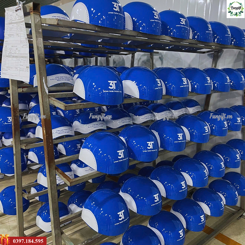 Mũ bảo hiểm in logo thương hiệu