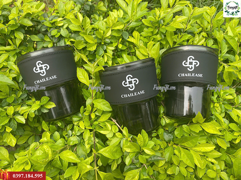 In logo ly thuỷ tinh bọc da