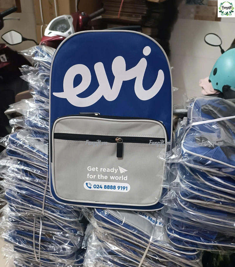 Cặp sách đi học in logo thương hiệu