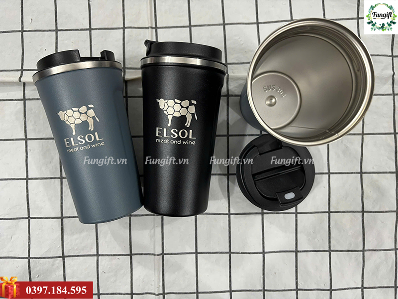 Cốc coffee inox304 khắc logo